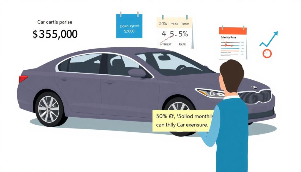 Budgeting for a New Car Purchase: Save - иллюстрация
