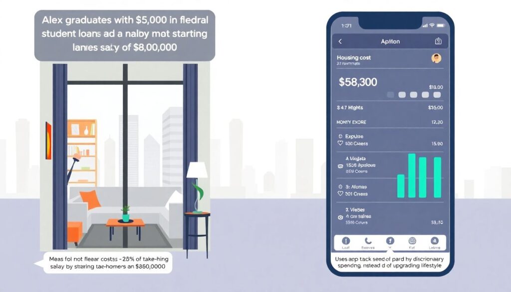 Debt-Free Living for Recent Graduates - иллюстрация